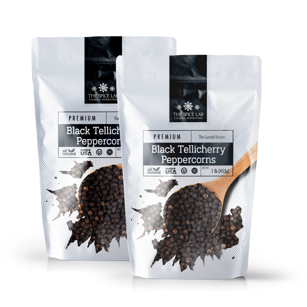 Black Tellicherry Peppercorns (Whole) for Grinder Refill