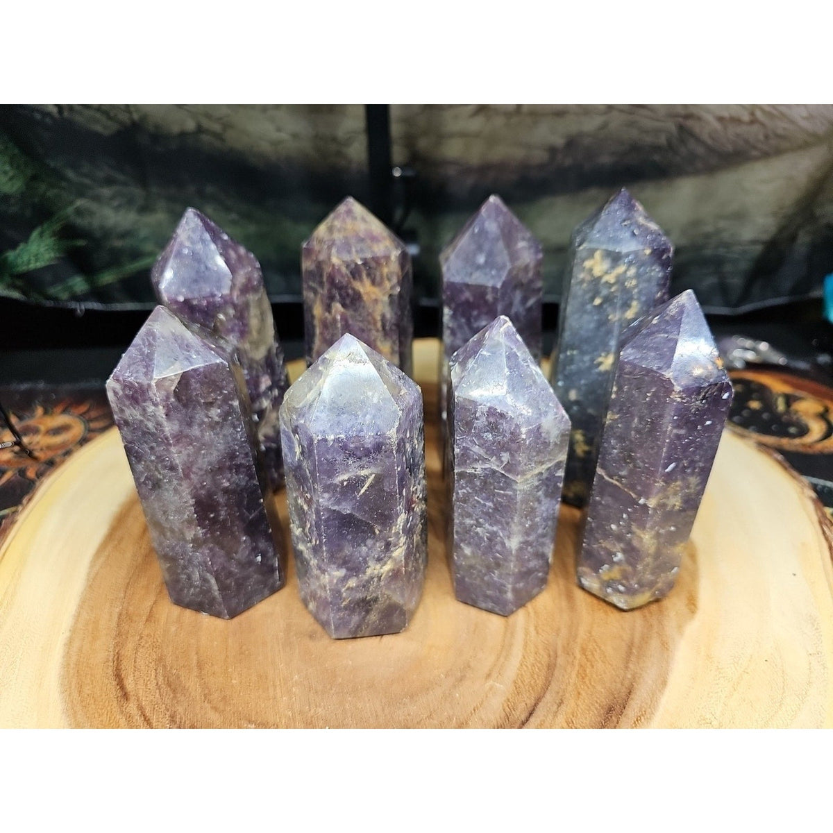 Purple Mica Lepidolite Crystal Tower — 300g–400g, Africa