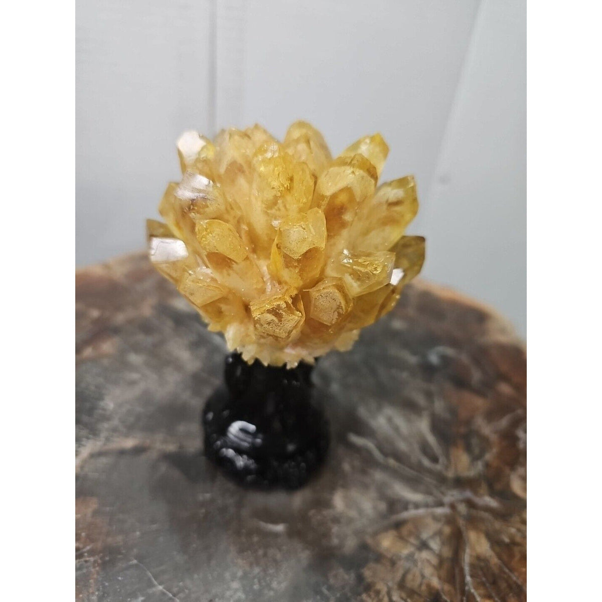 Yellow Phantom Quartz Cluster with Stand – 1.12 lb