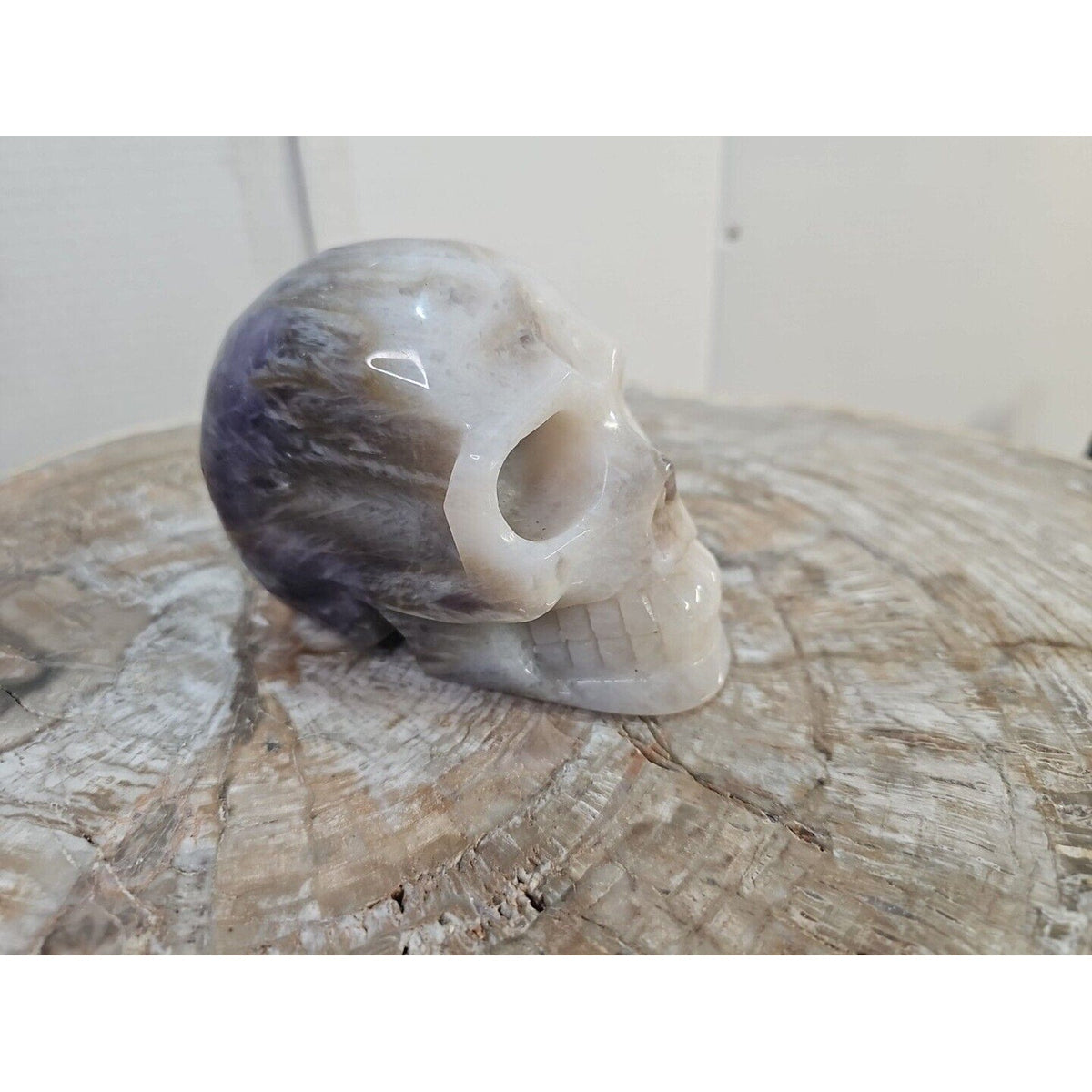 2.2 lb Natural Amethyst Hand-Carved Crystal Skull — Spiritual Collector Piece