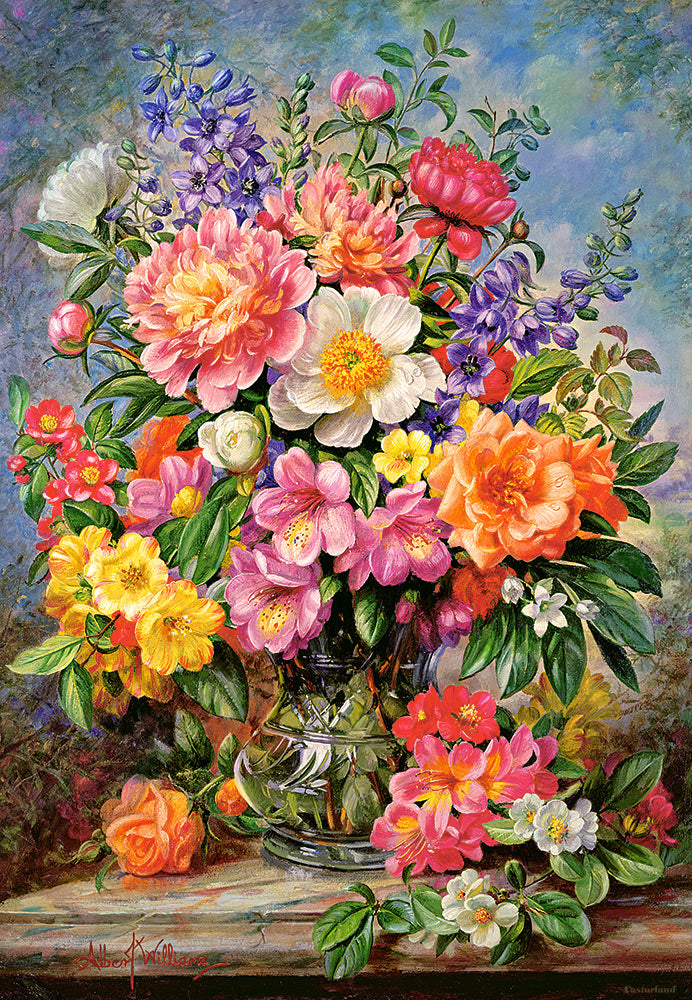 1000 Piece Castorland Jigsaw Puzzle – June Flowers in Radiance | Floral Painting Puzzle for Adults