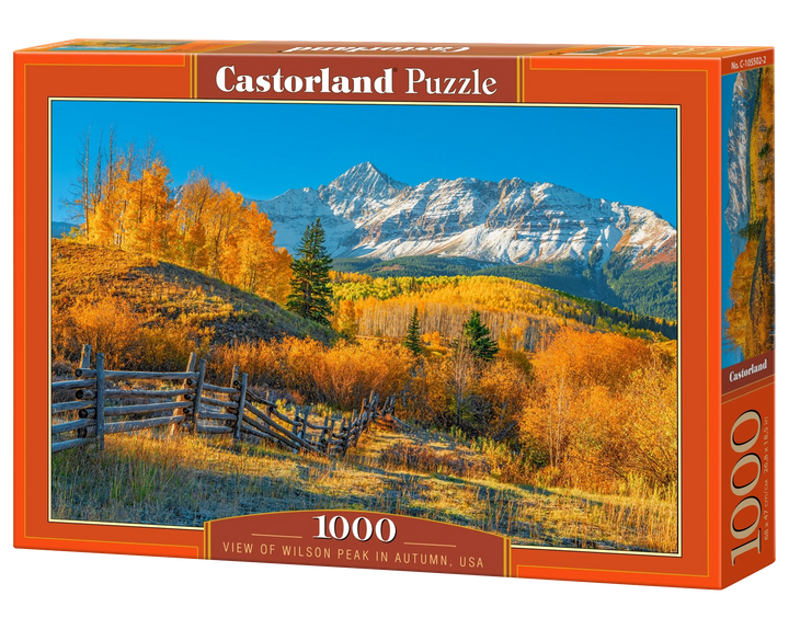 1000 Piece Jigsaw Puzzle, View Of Wilson Peak In Autumn, USA, Rustic autumn mountain landscape, Nature puzzle, Adult Puzzle, Castorland C-105502-2