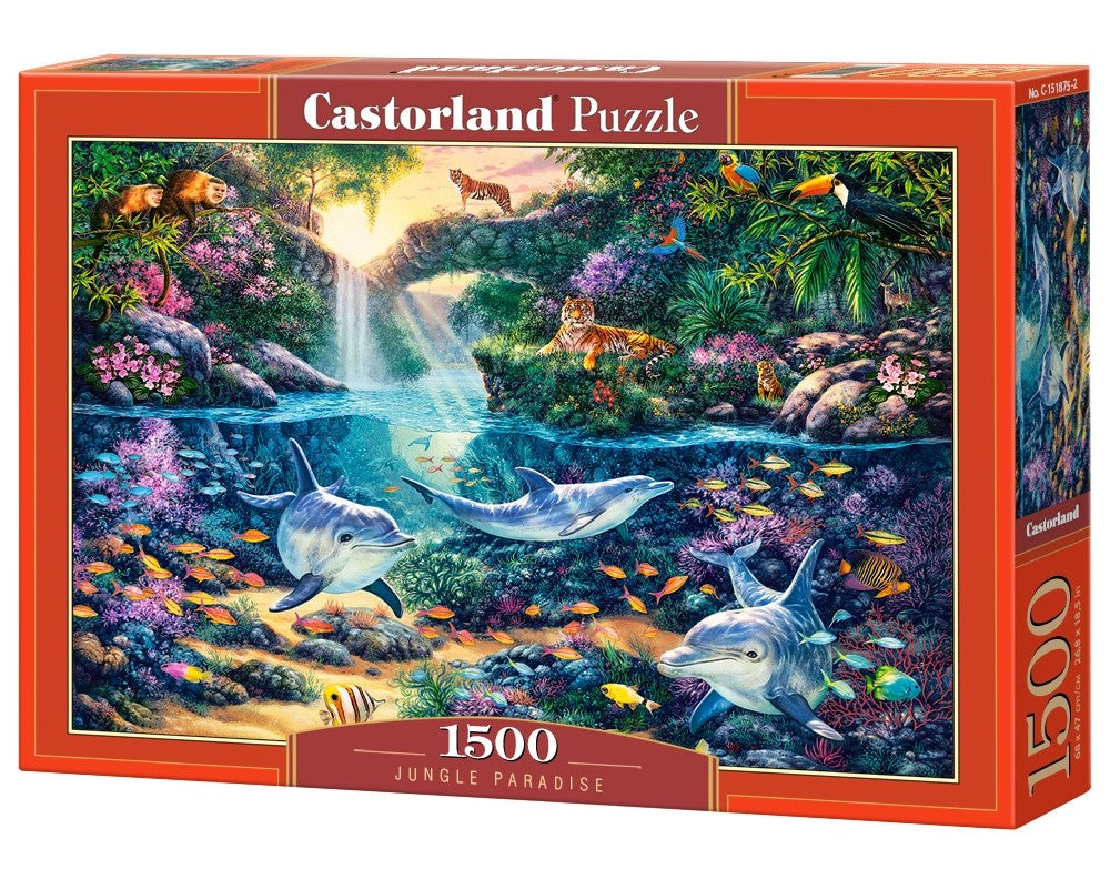 1500 Piece Jigsaw Puzzle, Jungle Paradise, Secret oasis, Underwater world, Exotic birds, Adult Puzzle, Castorland C-151875-2