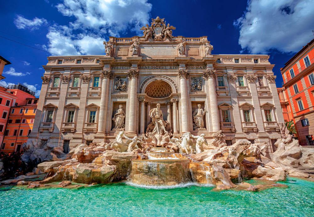 1500 Piece Jigsaw Puzzle, The Trevi Fountain, Rome, Italy, Baroque style, Travel puzzle, Italian architecture,  Adult Puzzle, Castorland C-152230-2