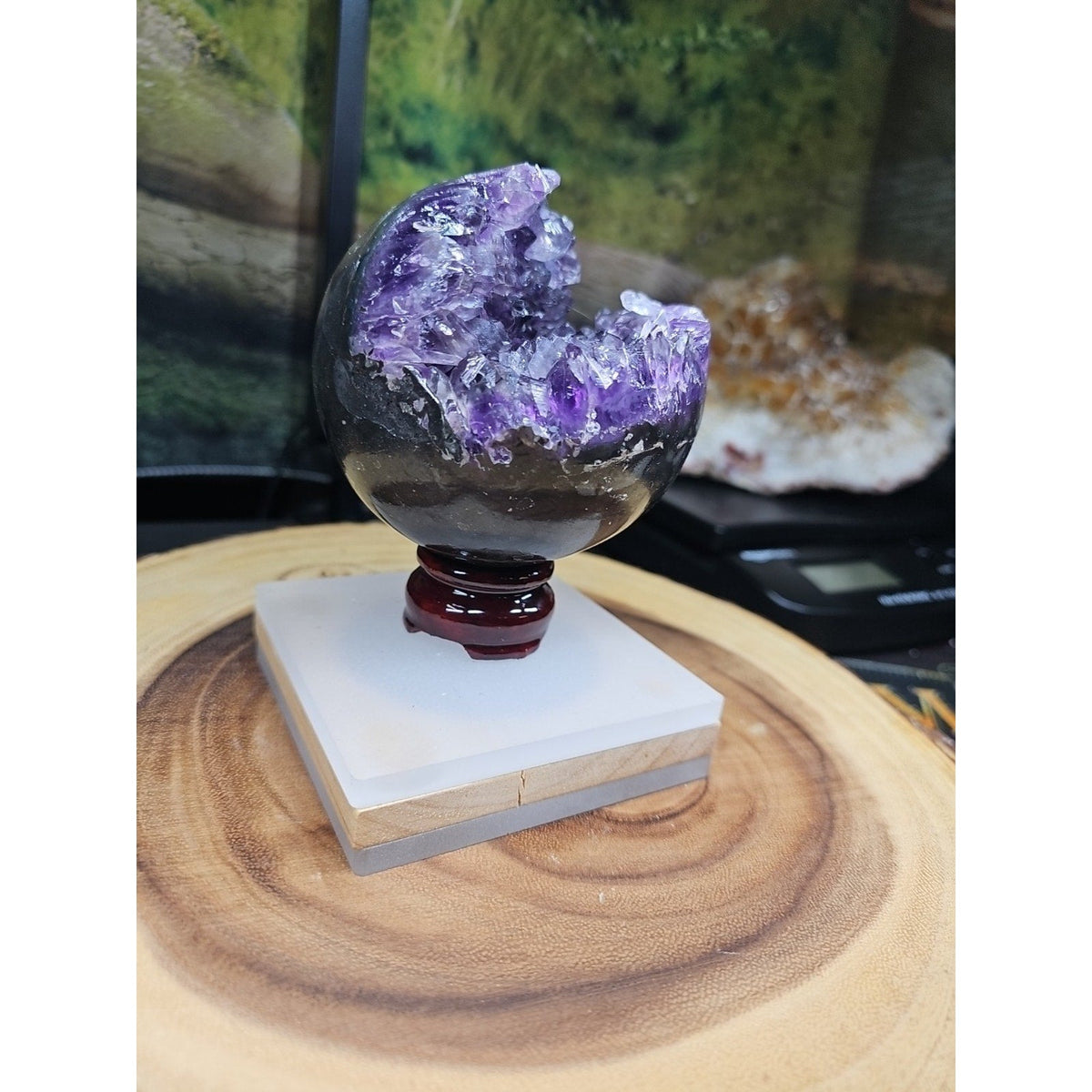 Purple Quartz Crystal Cave Geode – 1.92 lb Brazil