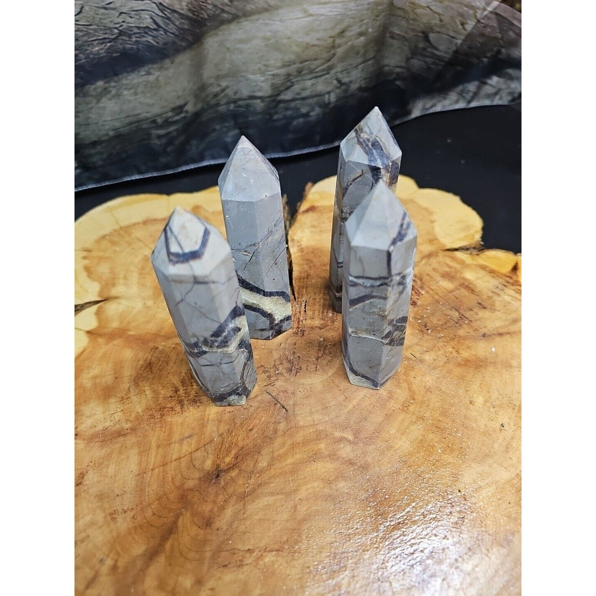 Dragon Septarian Geode Cluster Set — 1 lb, 4 Pieces from Madagascar