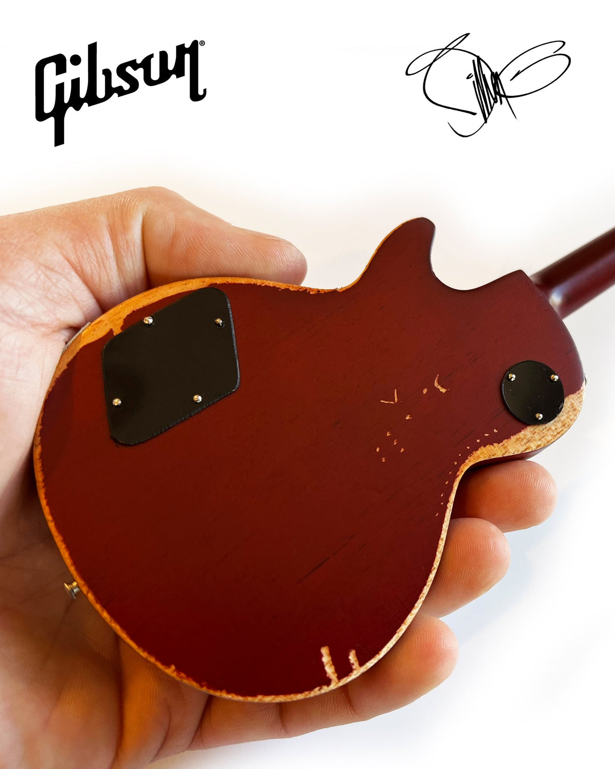 Billy F Gibbons AUTOGRAPHED Aged "Pearly Gates" Gibson Les Paul Mini Guitar Model