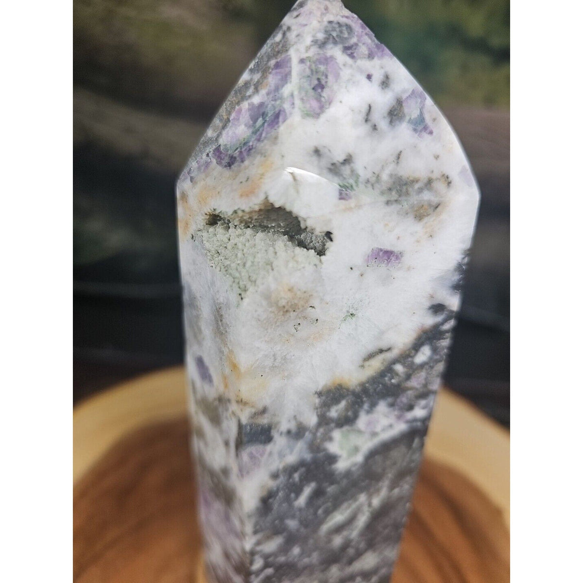 3.41LB 1Pcs Natural Rainbow Fluorite Quartz Crystal Point Tower Polished Healing