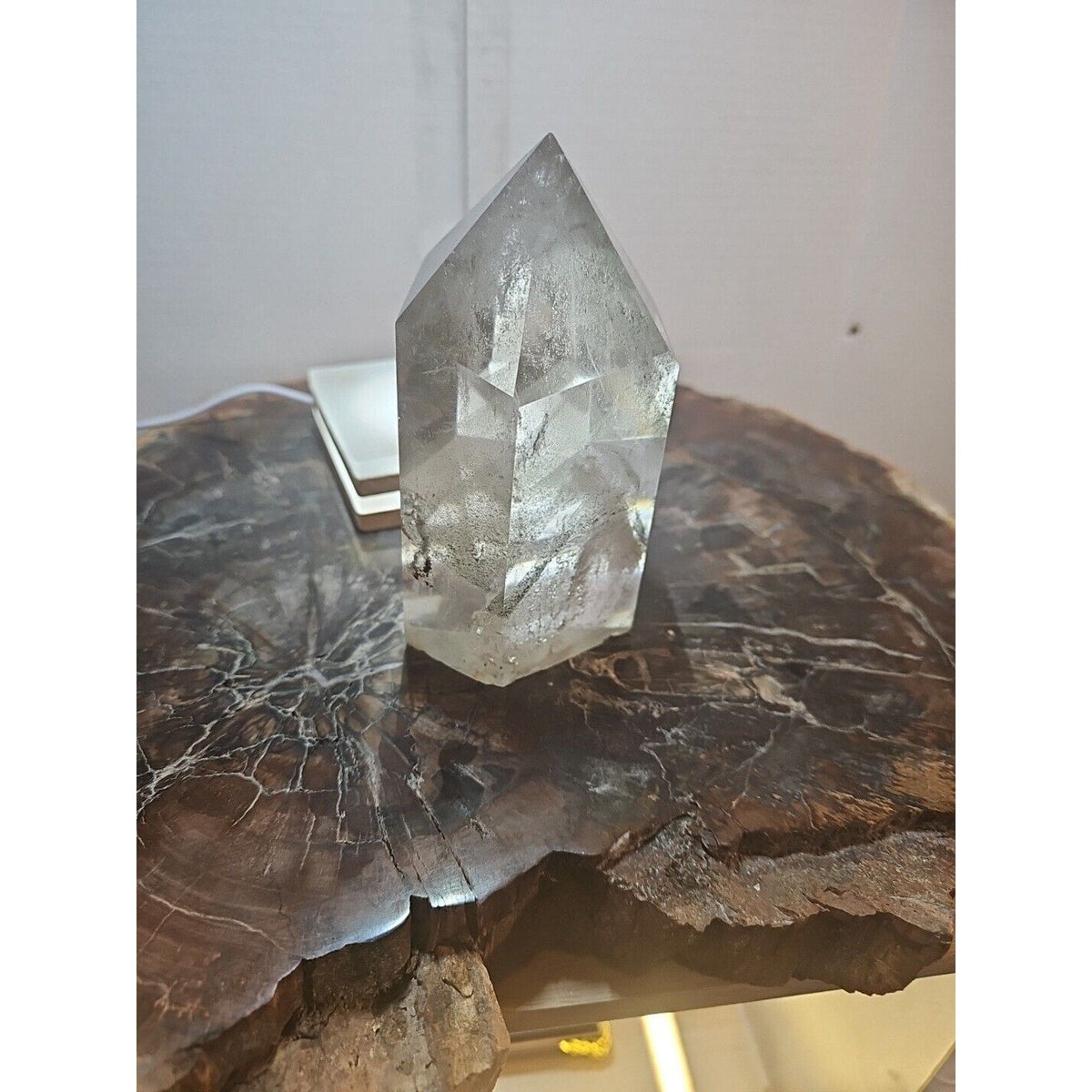 Green Ghost Phantom Quartz Crystal Obelisk — 2.7 lbs, Madagascar
