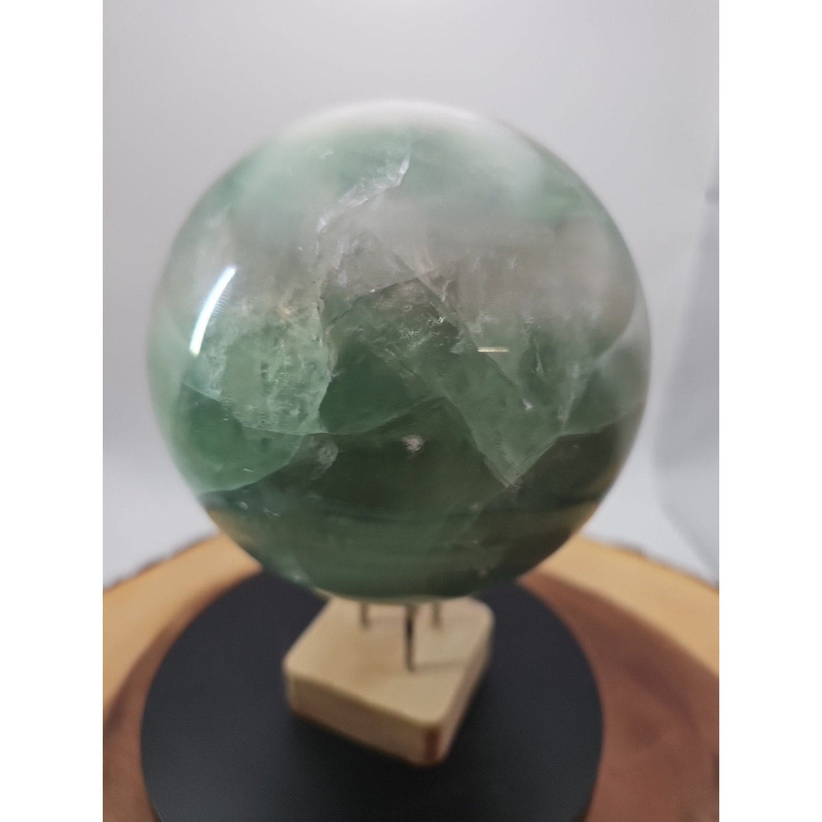 Large Natural Green Fluorite Quartz Crystal Sphere — 5.43 lbs, Madagascar