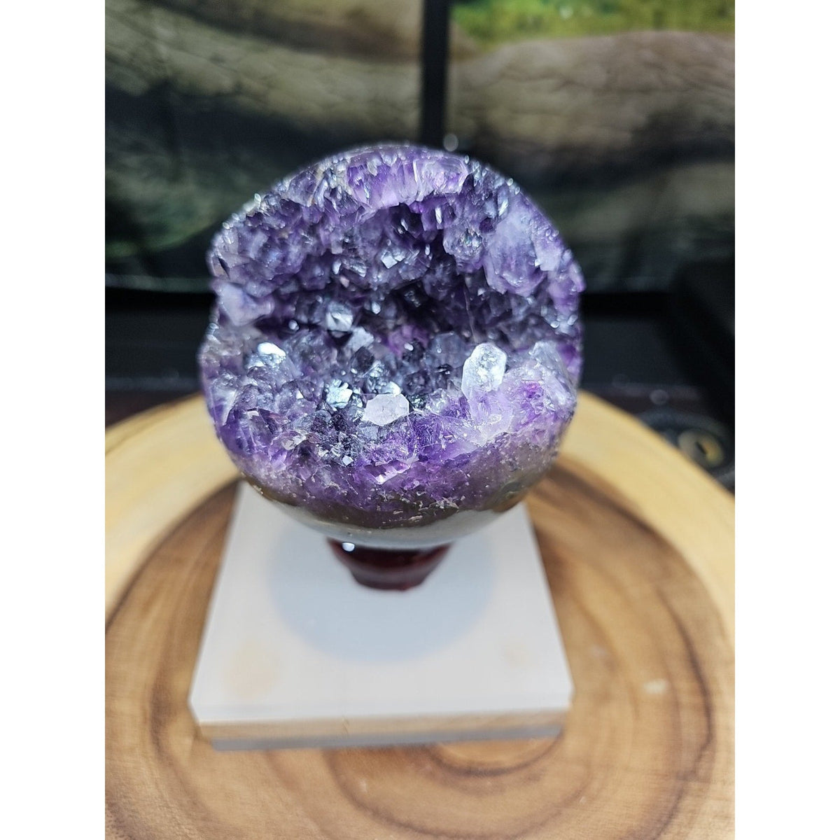Purple Quartz Crystal Cave Geode – 1.92 lb Brazil