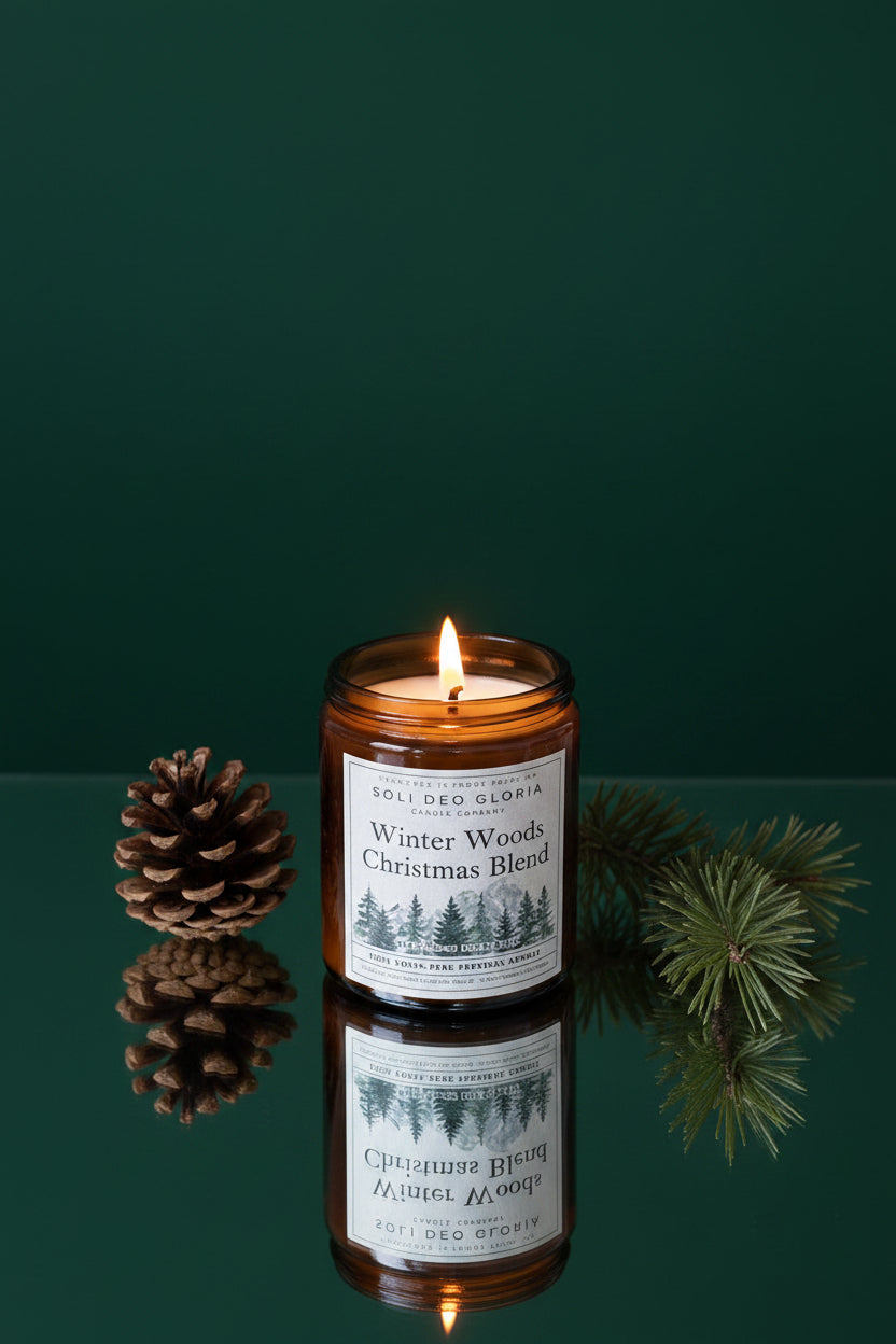 Winter Woods Beeswax Candle | Evergreen Tree Scent