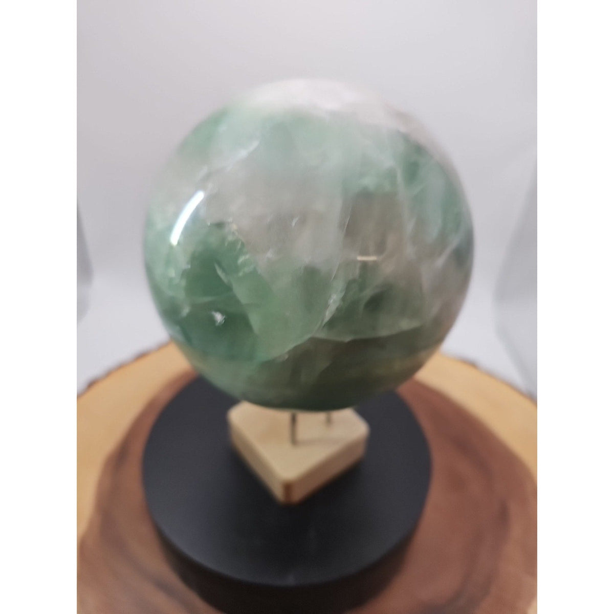 Large Natural Green Fluorite Quartz Crystal Sphere — 5.43 lbs, Madagascar