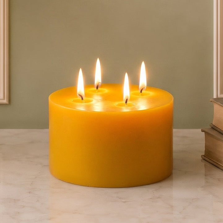 6x3" Yellow Beeswax Pillar Candle