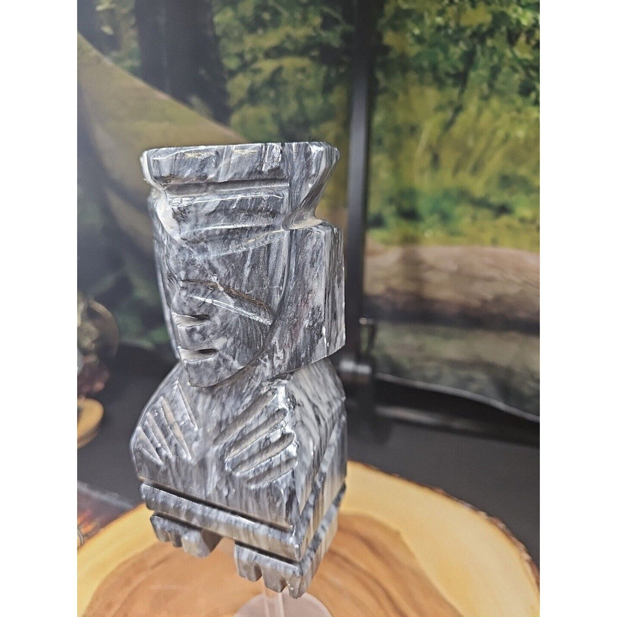 Carved Onyx Aztec Mayan Tiki Sculpture — 4 lbs, 7 inches, Mexican Onyx