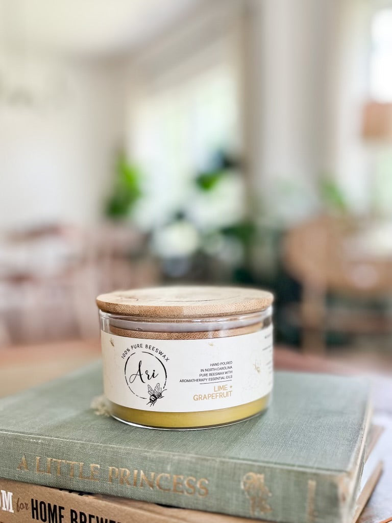Lime Grapefruit Beeswax Candle |8 oz