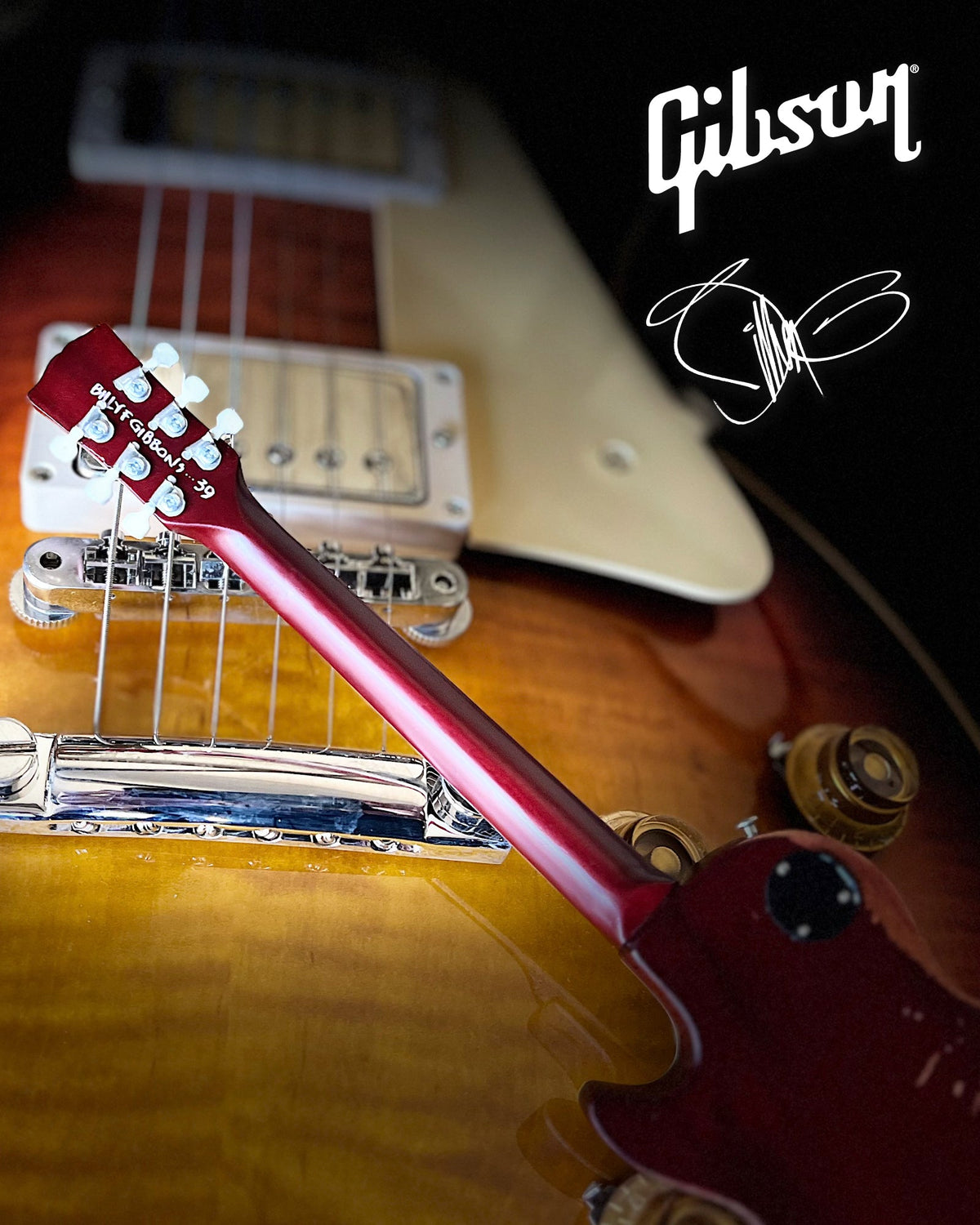 Billy F Gibbons Aged "Pearly Gates" Gibson Les Paul Mini Guitar Model