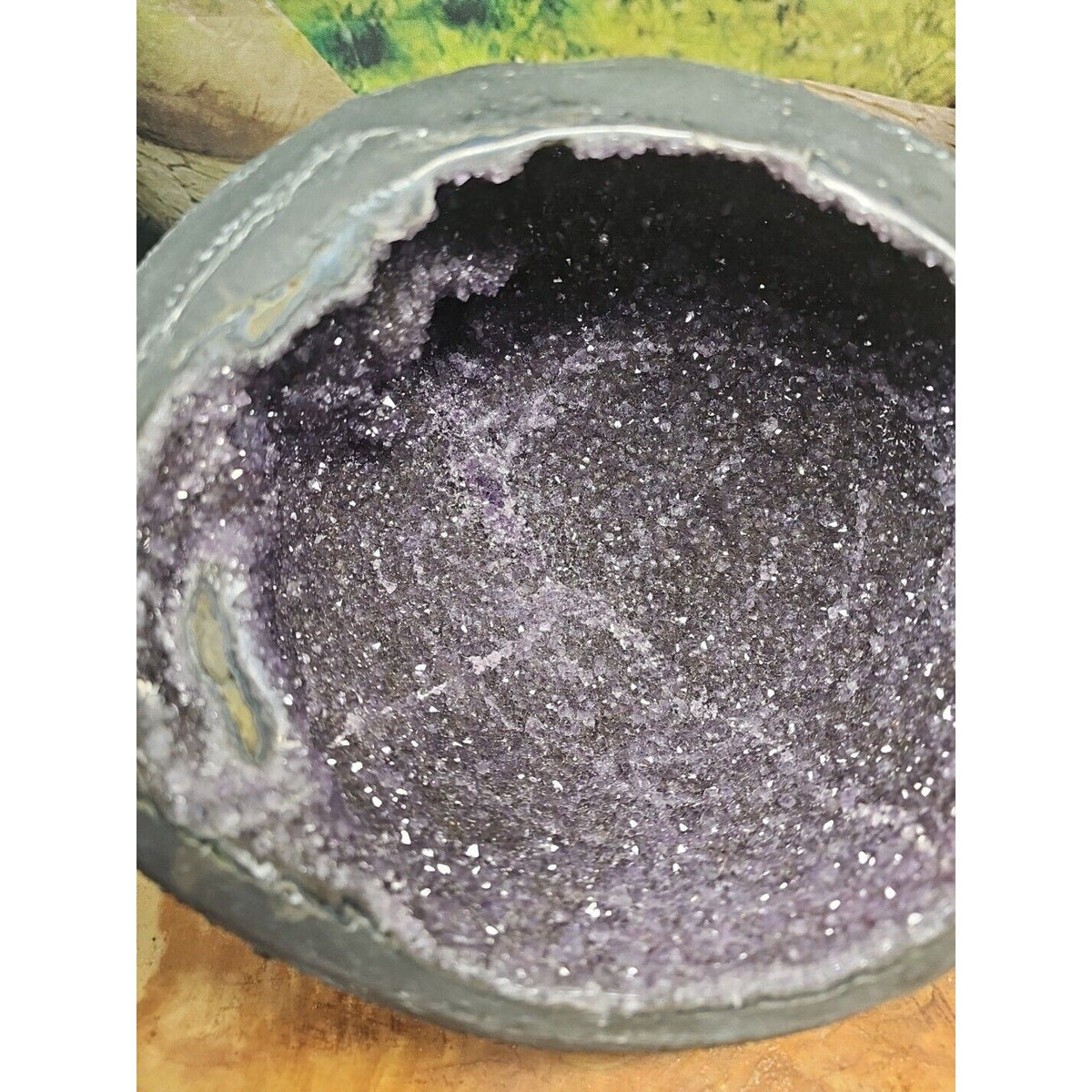 Raw Amethyst Money Bag Geode — 16.8 lbs, Abundance & Reiki Energy Crystal