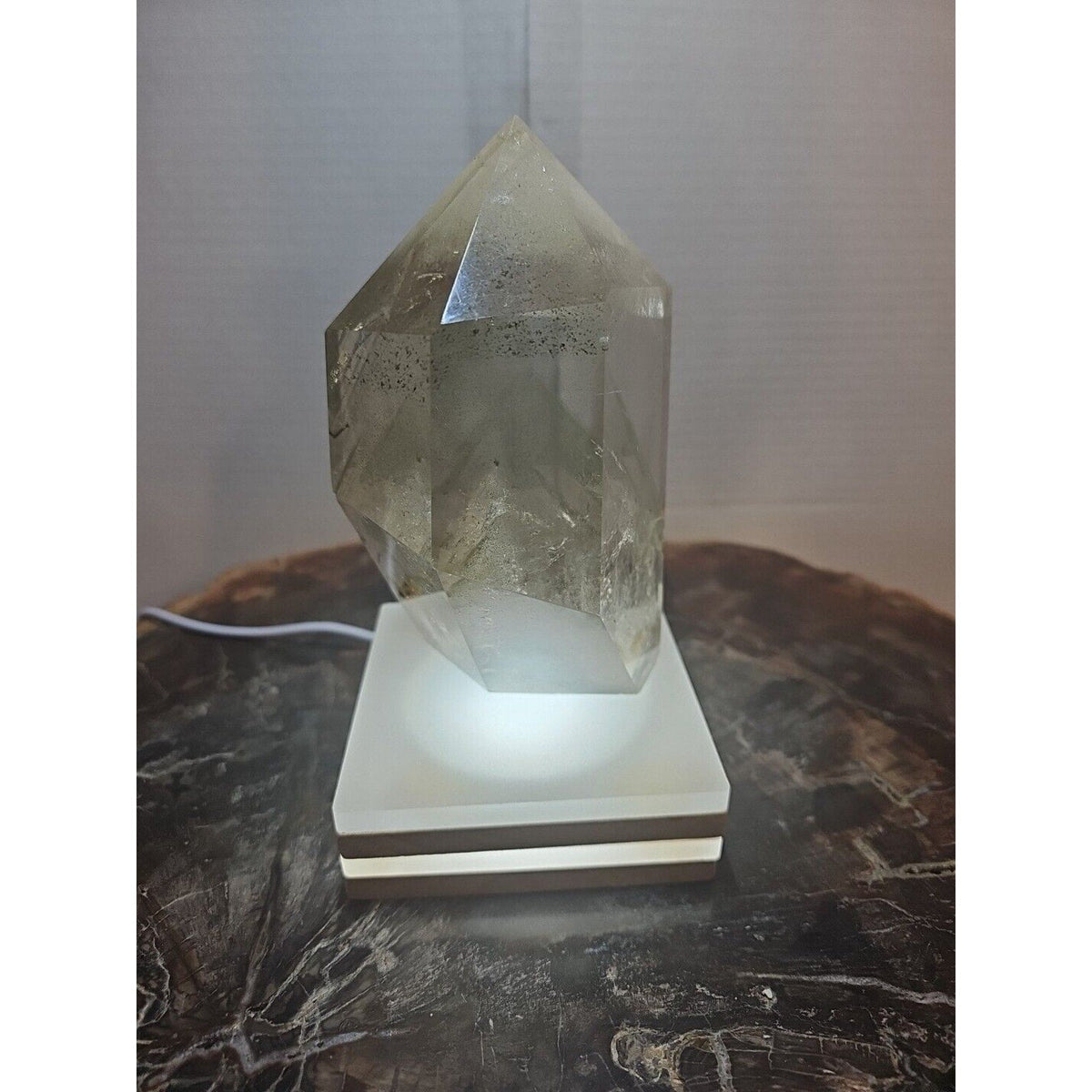 Green Ghost Phantom Quartz Crystal Obelisk — 2.7 lbs, Madagascar