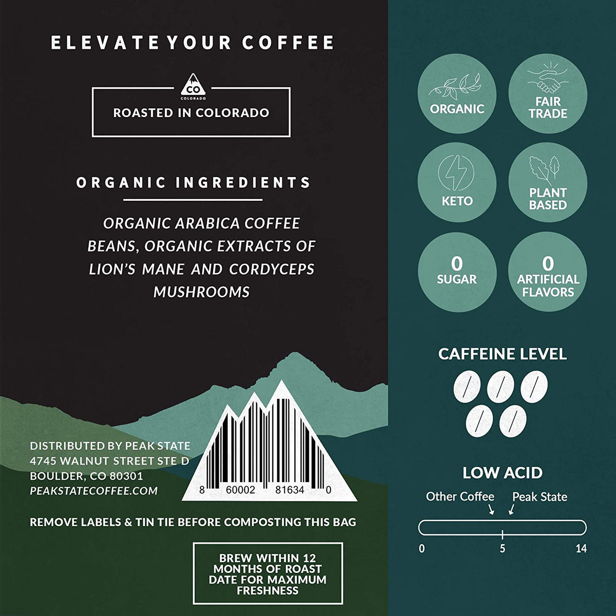 [FM] BRAIN SUSTAIN Dark Roast - 5lb Whole Bean