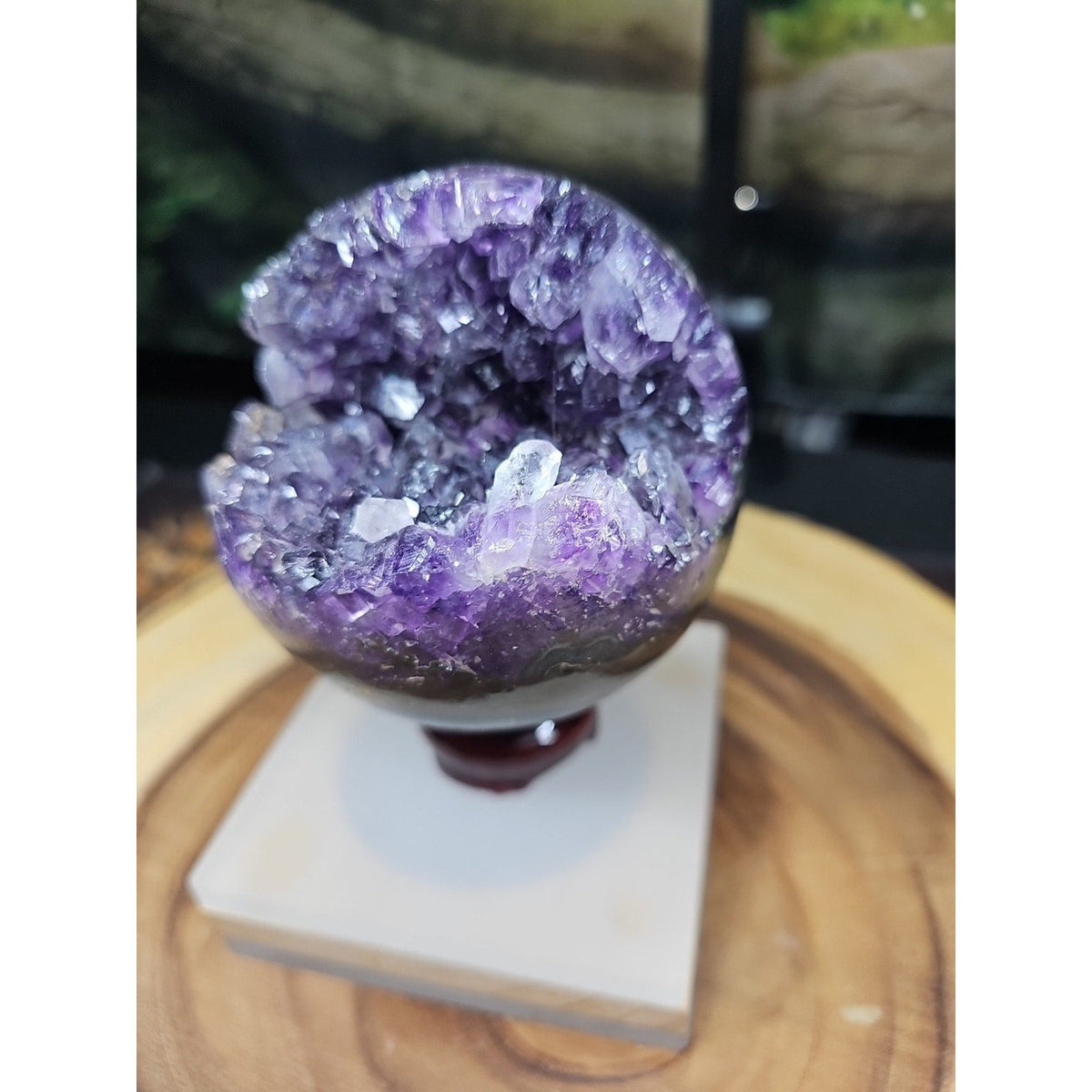 Purple Quartz Crystal Cave Geode – 1.92 lb Brazil