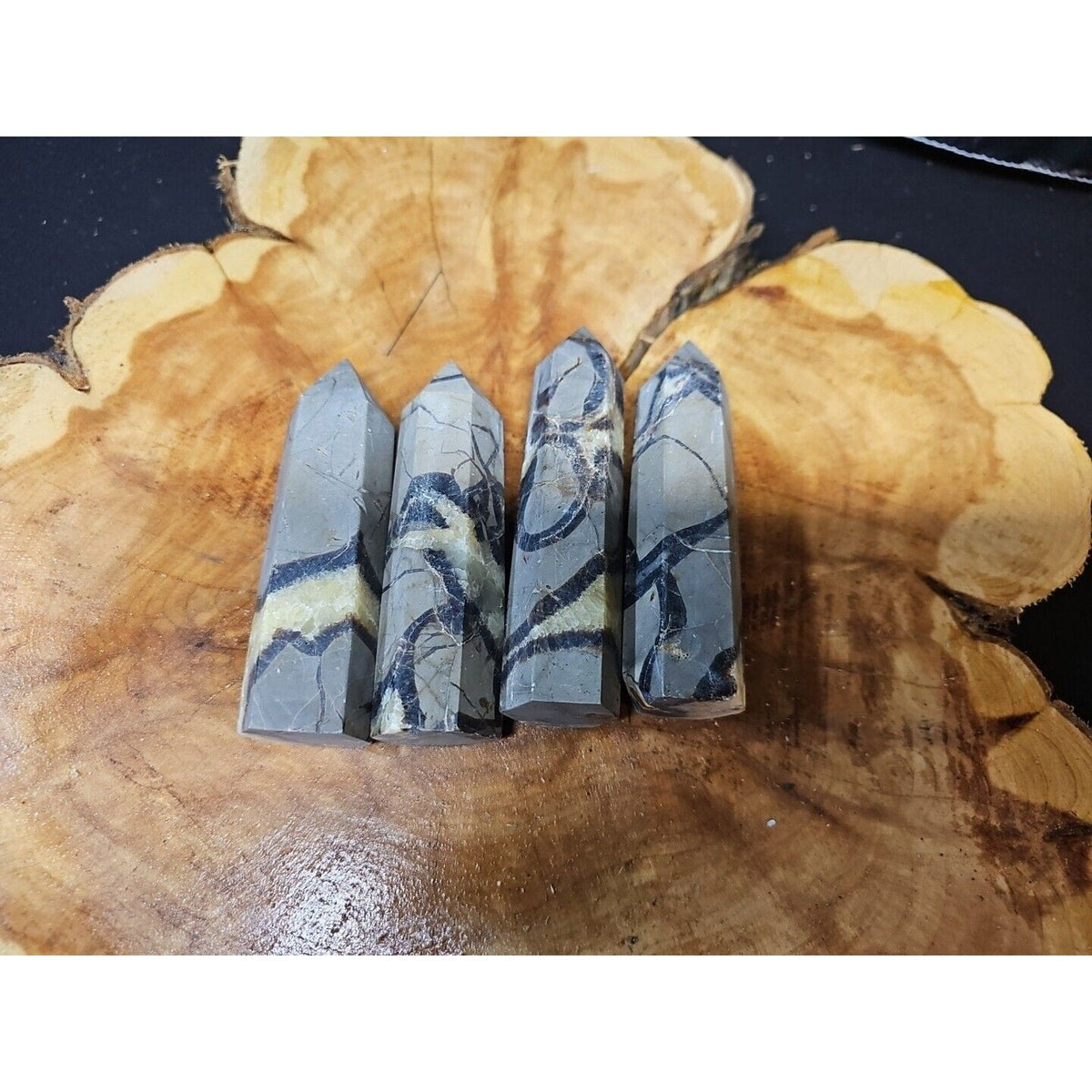 Dragon Septarian Geode Cluster Set — 1 lb, 4 Pieces from Madagascar