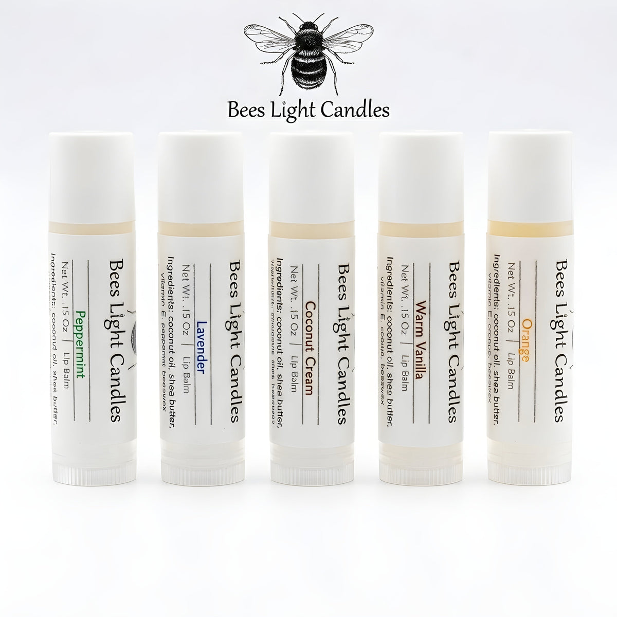 Organic Coconut Oil & Organic Beeswax Lip Balm, Shea Butter Lip Care, Peppermint Lavender Warm Vanilla Orange Coconut Cream Flavor Options