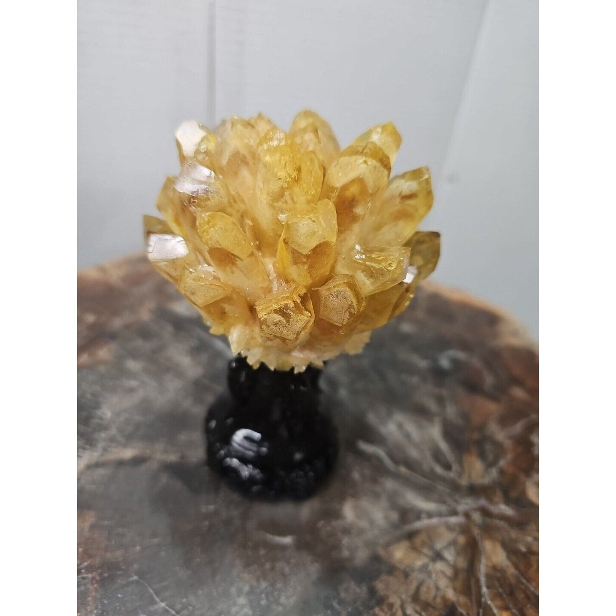 Yellow Phantom Quartz Cluster with Stand – 1.12 lb