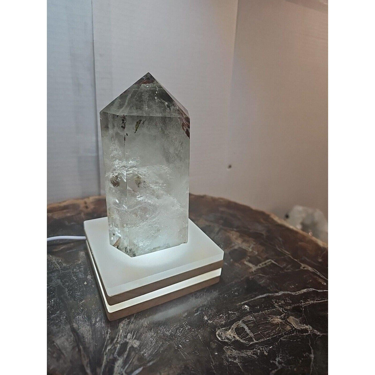 Madagascar Green Ghost Phantom Quartz Obelisk - 1.73LB Vitreous Healing Point