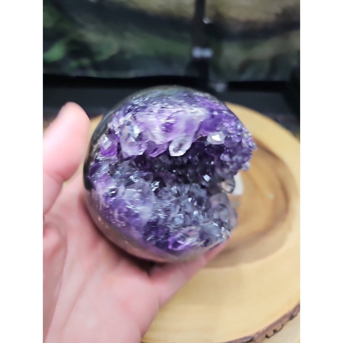 Purple Quartz Crystal Cave Geode – 1.92 lb Brazil