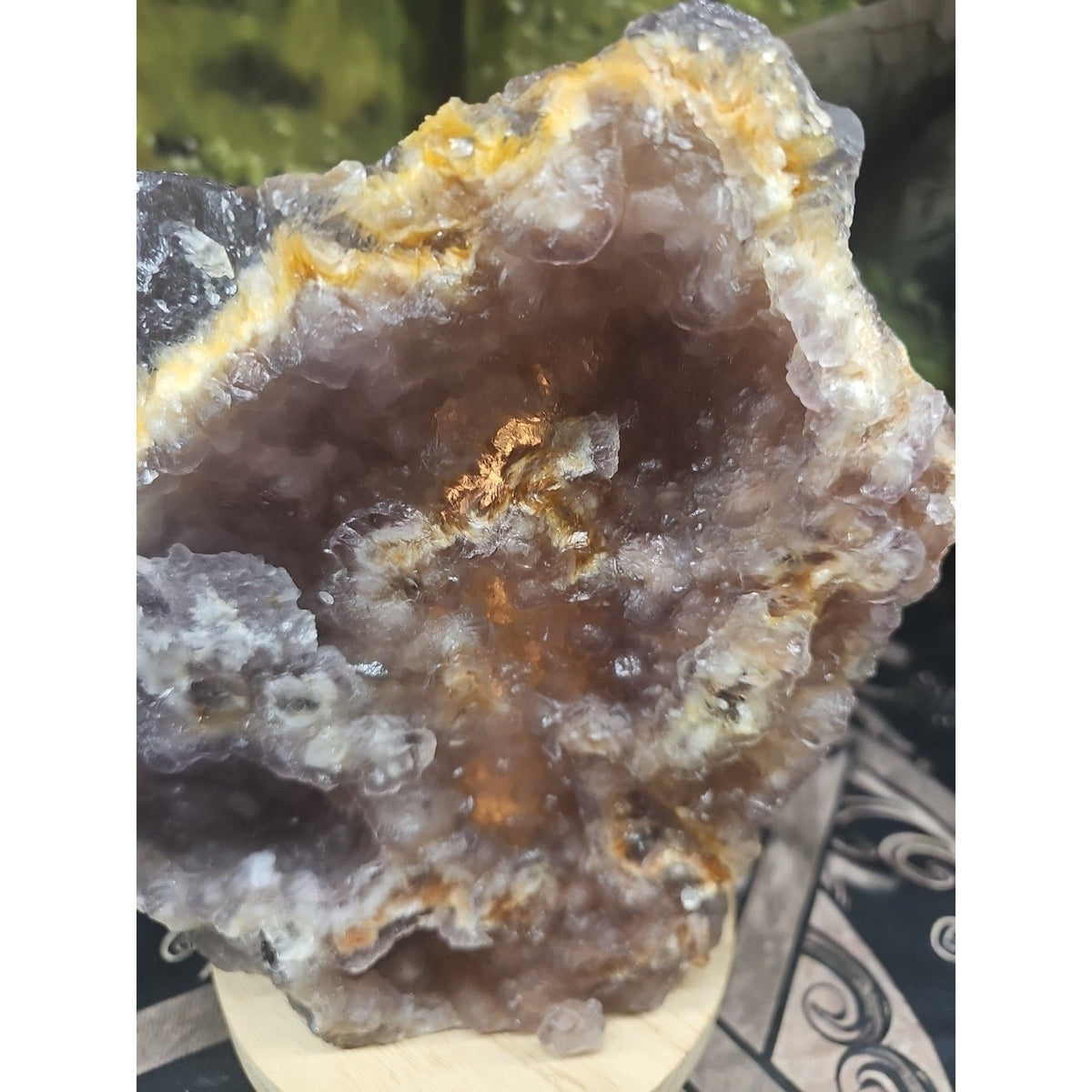 Fluorite Quartz Cluster with LED Stand – 11.9 lb