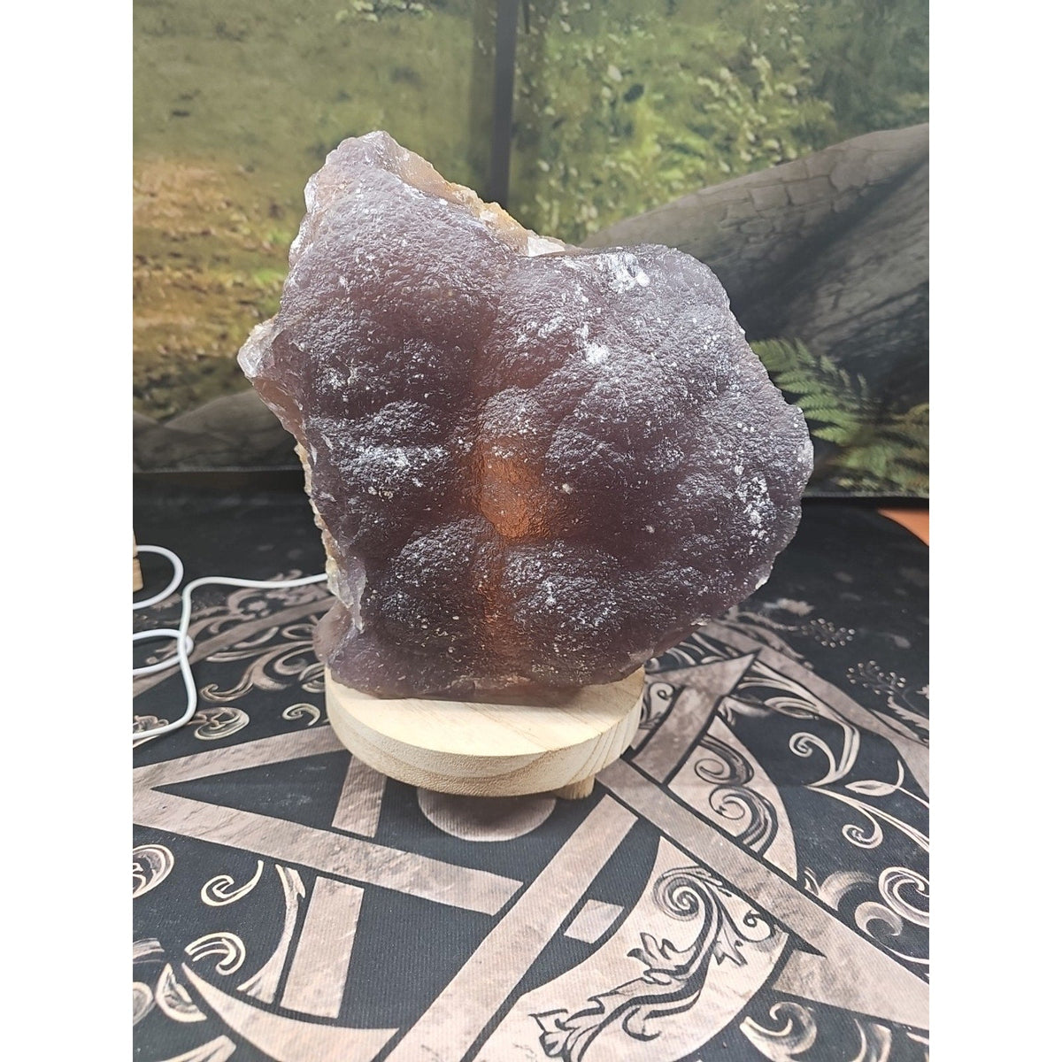 Fluorite Quartz Cluster with LED Stand – 11.9 lb
