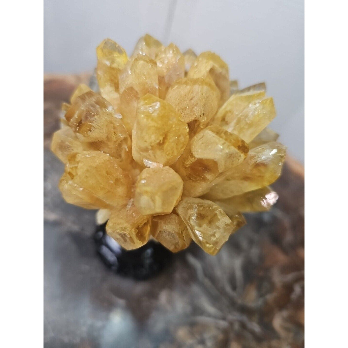 Yellow Phantom Quartz Cluster with Stand – 1.12 lb