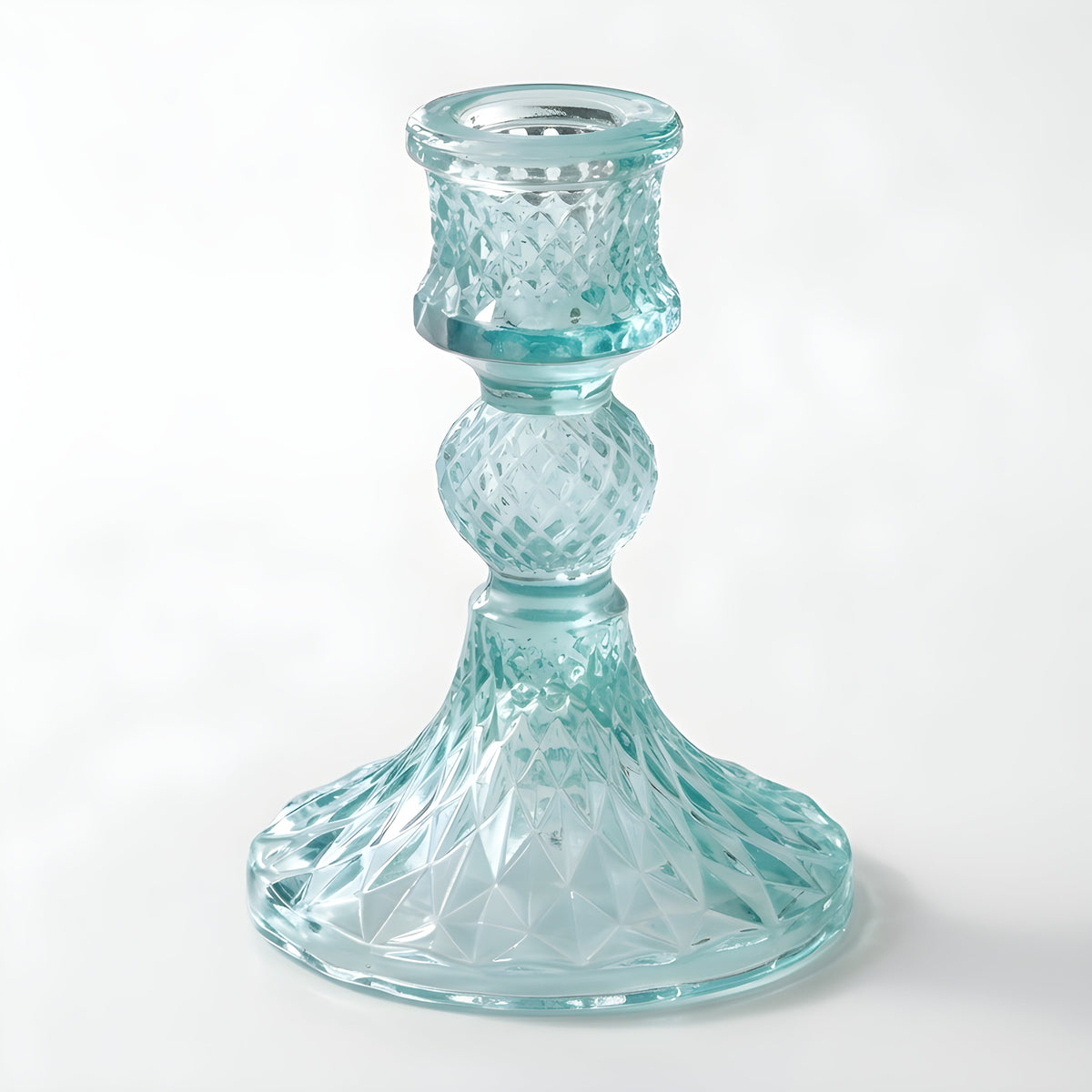 Colored Glass Taper Holder | Aquamarine