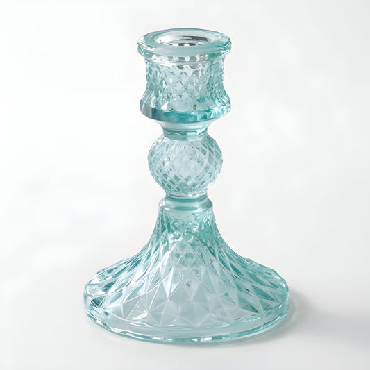Colored Glass Taper Holder | Aquamarine
