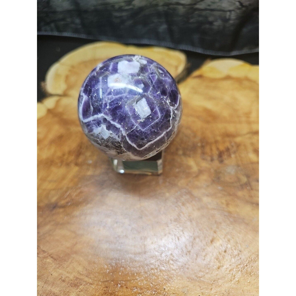 Amethyst Sphere — 65mm with Glass Stand, 1 lb