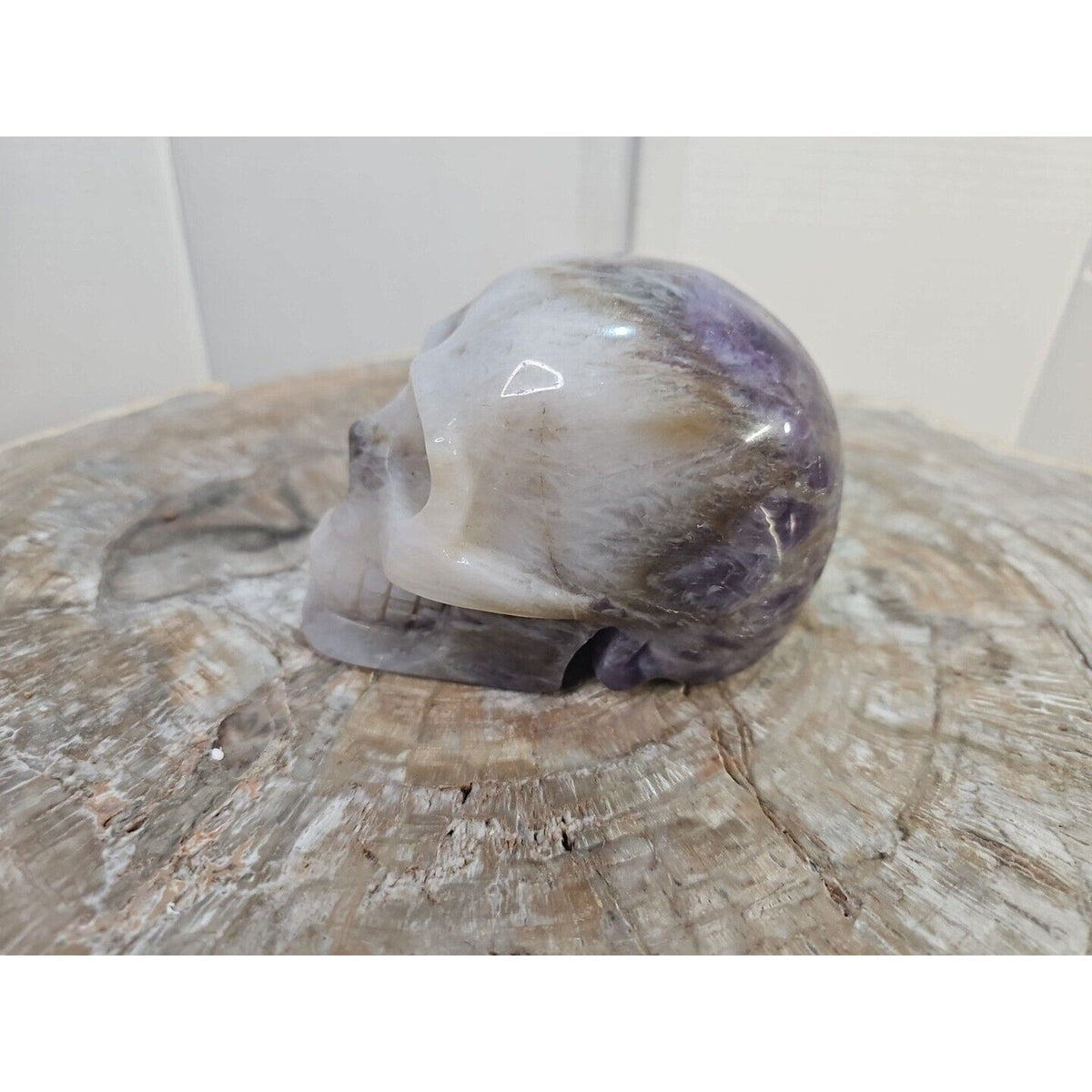 2.2 lb Natural Amethyst Hand-Carved Crystal Skull — Spiritual Collector Piece