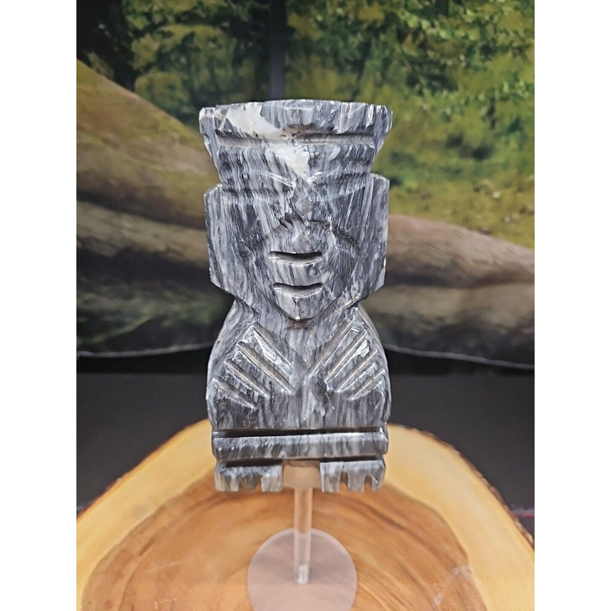 Carved Onyx Aztec Mayan Tiki Sculpture — 4 lbs, 7 inches, Mexican Onyx