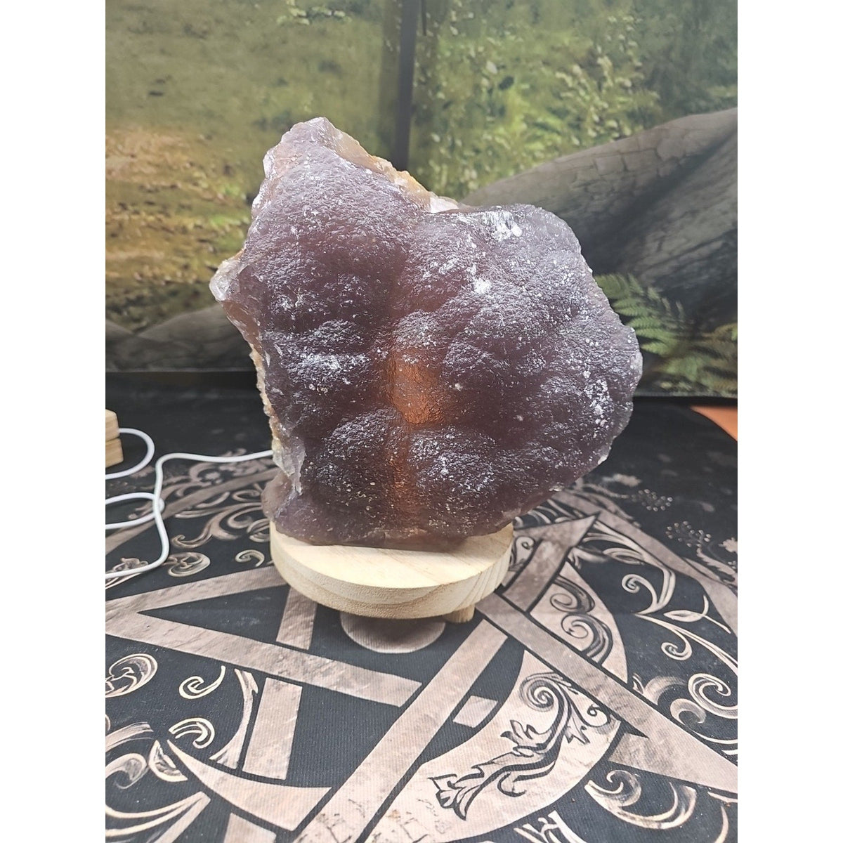 Fluorite Quartz Cluster with LED Stand – 11.9 lb