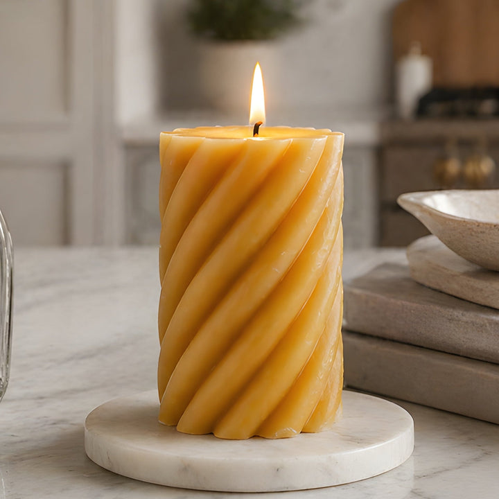 Spiral Pillar Beeswax Candle