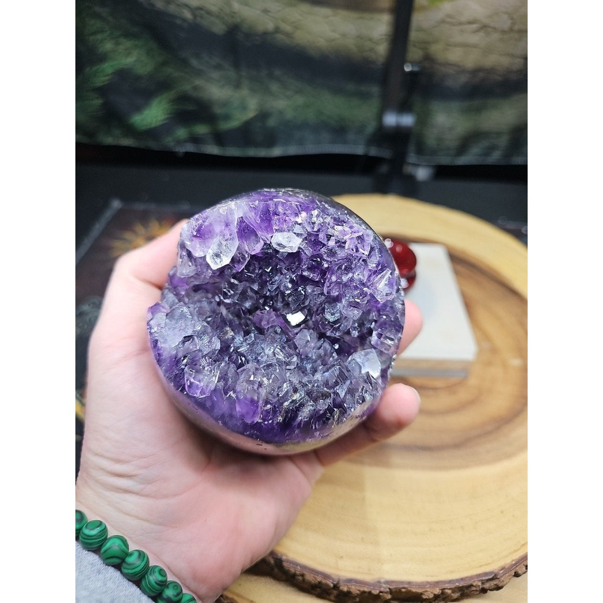 Purple Quartz Crystal Cave Geode – 1.92 lb Brazil
