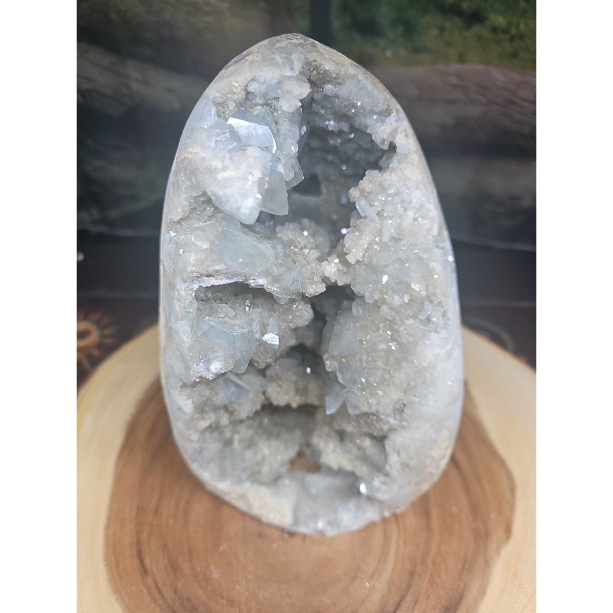 Large Baby Blue Celestite Geode Cluster — 13.6 lbs, 8 inches, Brazil