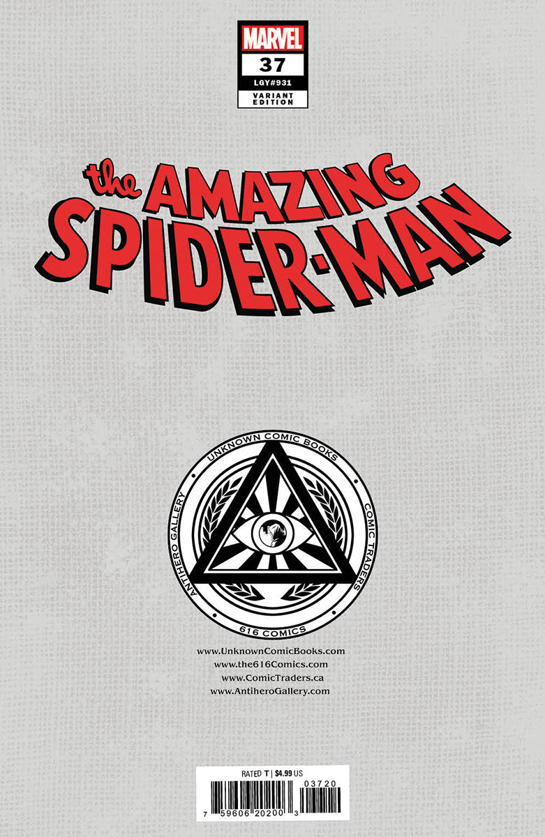[Signed by Nathan Szerdy] AMAZING SPIDER-MAN #37 [GW] UNKNOWN COMICS NATHAN SZERDY EXCLUSIVE VIRGIN VAR [IN STOCK]