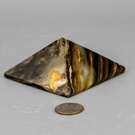 Banded Agate Crystal Pyramid Polished Natural Stone