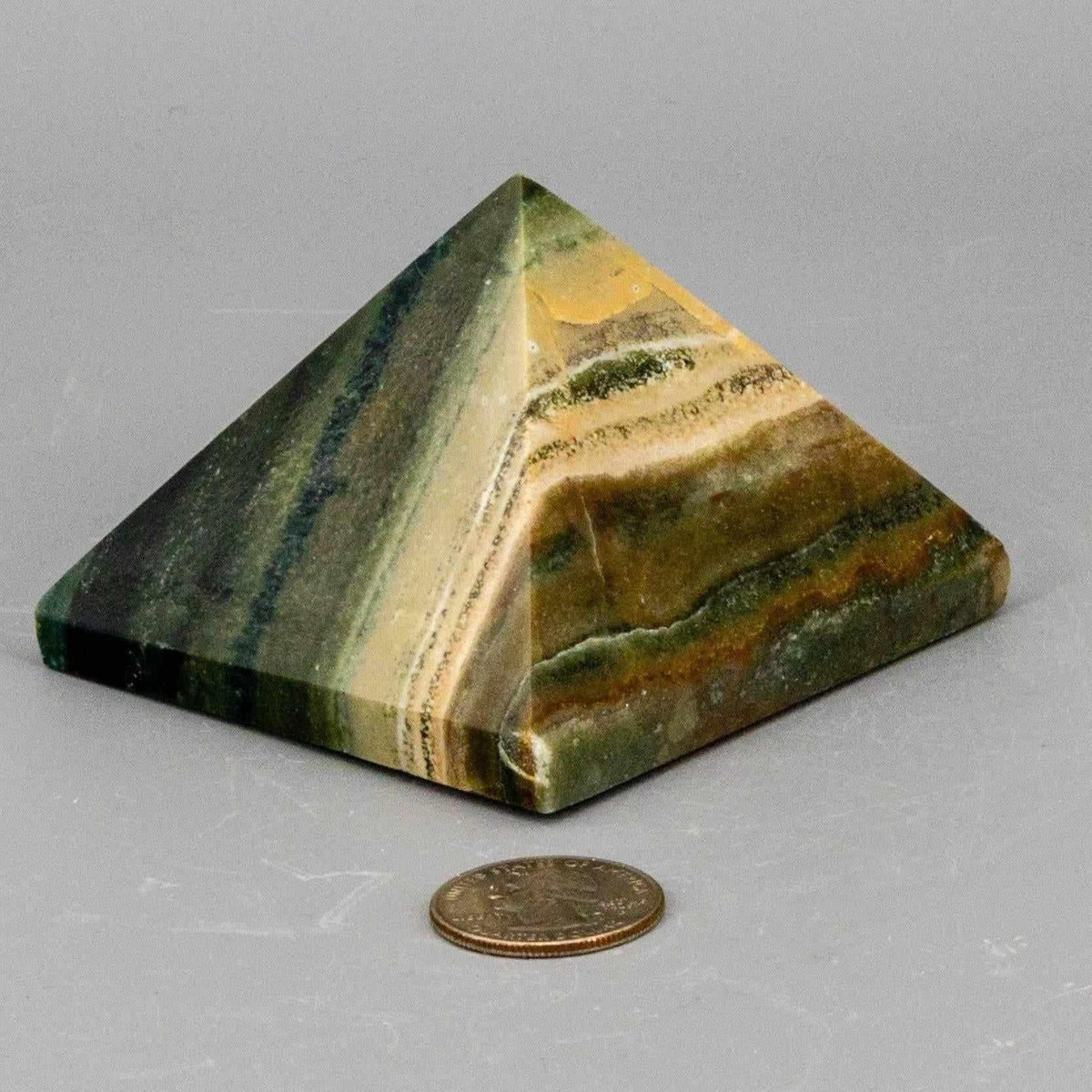 Banded Calcite Crystal Pyramid Polished Natural Stone