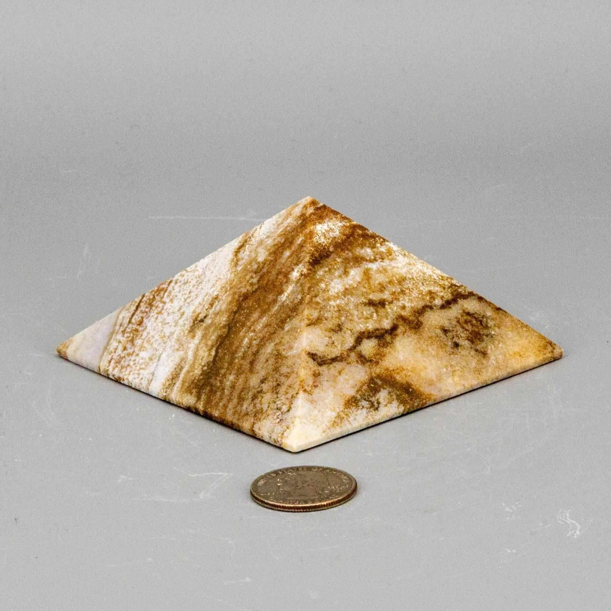Banded Chocolate Calcite Crystal Pyramid, Polished