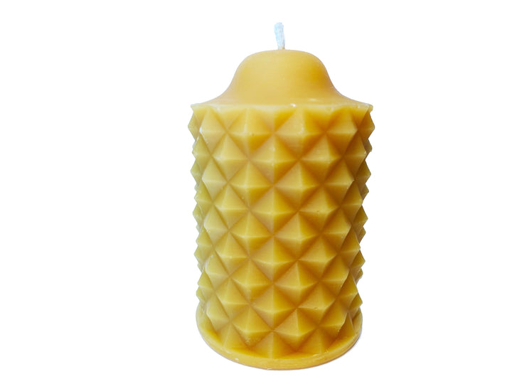 Scalloped Cylinder Beeswax Candle