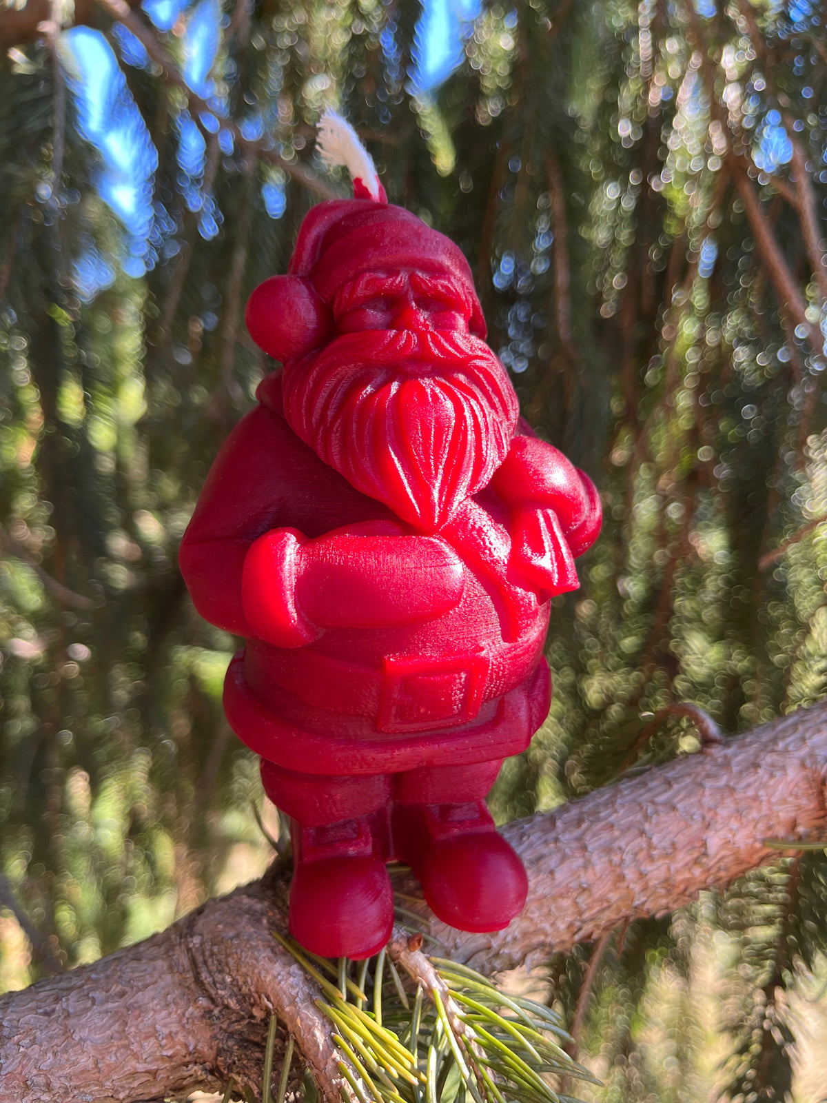 Big Red Beeswax Santa Candle