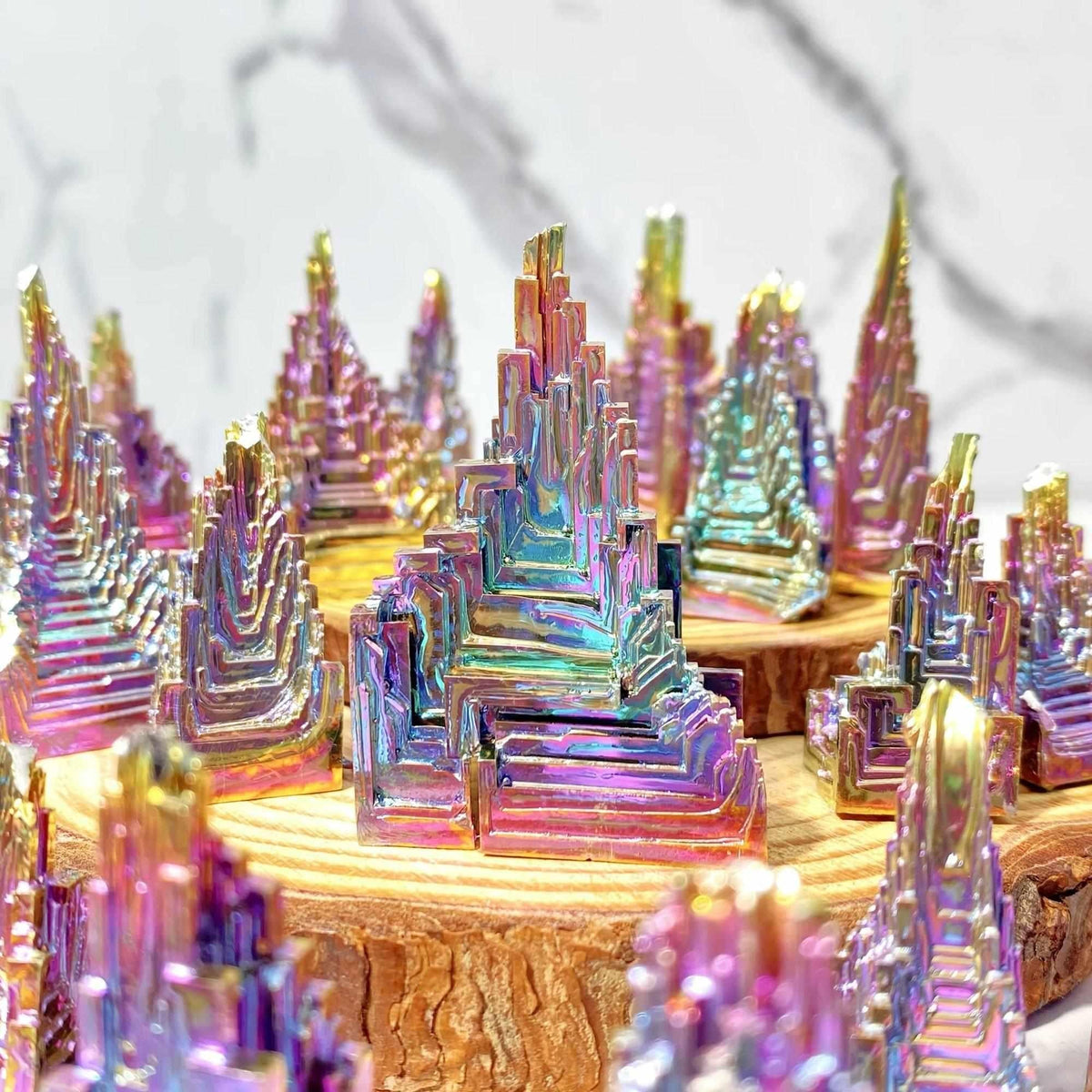 Bismuth Crystal Freeform Castle Iridescent Rainbow