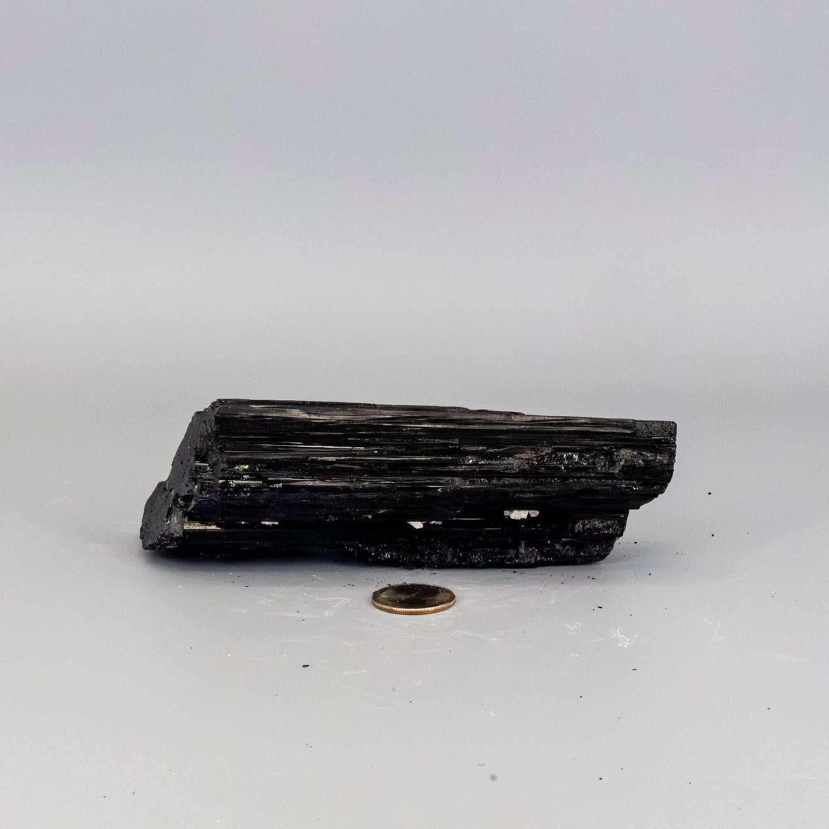 Black Tourmaline Crystal Raw Hunk Elongated Specimen
